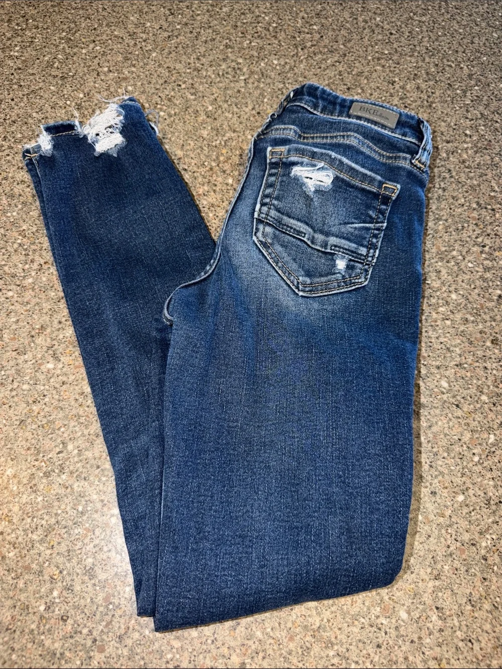 BKE Kids Dark Blue Distressed Skinny Jeans
